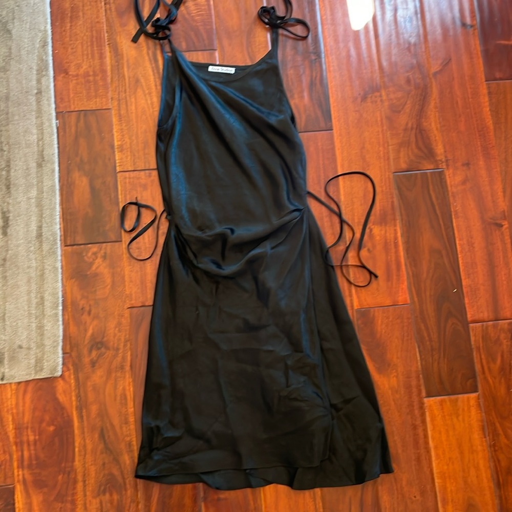 Acne Studios Satin Tie Mini Dress, size small